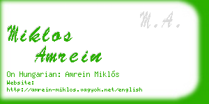miklos amrein business card